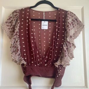 Free People Wrap Around Butterfly Crop Top